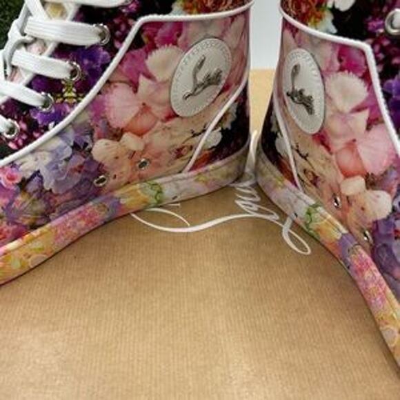 Christian Louboutin Orlato high top multicolor floral sneakers size 43.5 - Picture 5 of 14